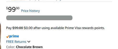 Example of the Amazon Price history link beside the current product price